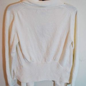 Fever Sweaters - Ivory White Open Front Cardigan Rib Knit Shawl S Fever Sweaters - Ivory White Open Front Cardigan Rib Knit Shawl S